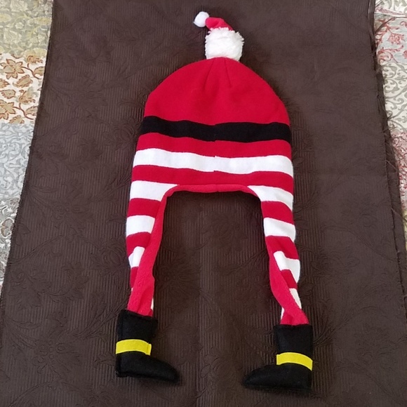 NWT SANTA CHRISTMAS HAT RED WHITE BLACK - Picture 8 of 8